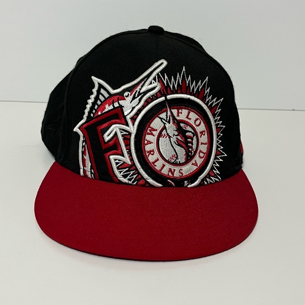 Florida Marlins New Era 59fifty Mens Size 7 5/8 Cap Hat Black Wool Baseball MLB